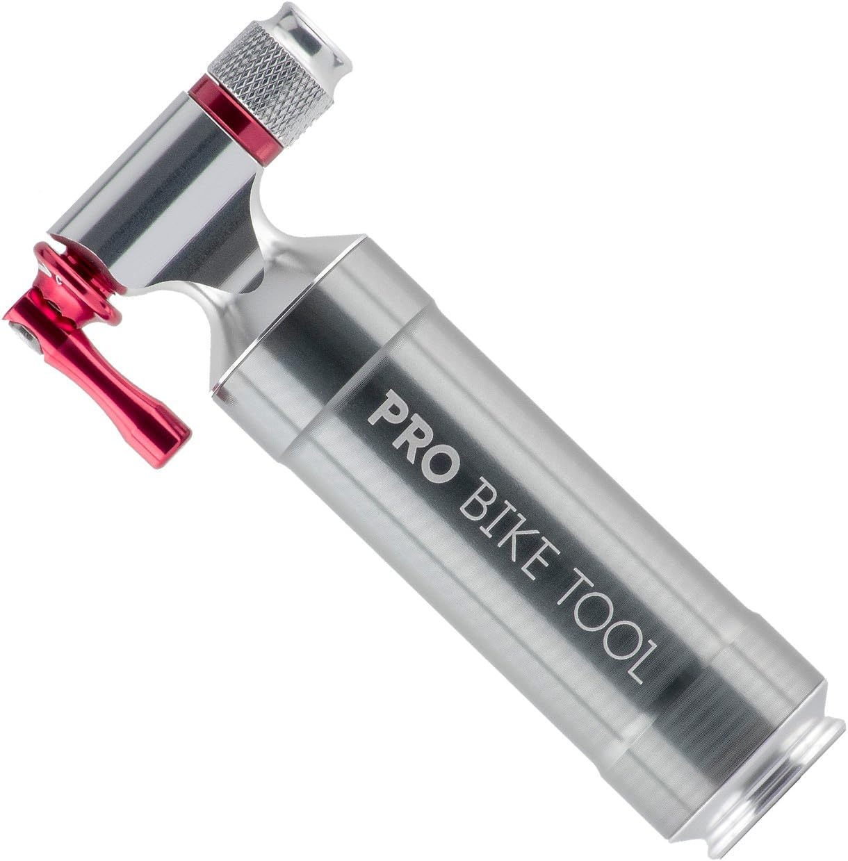Inflador de CO2 con recipiente de almacenamiento de cartucho de Pro Bike Tool – Rápido, fácil y seguro – Para Presta y Schrader – Bomba de neumático