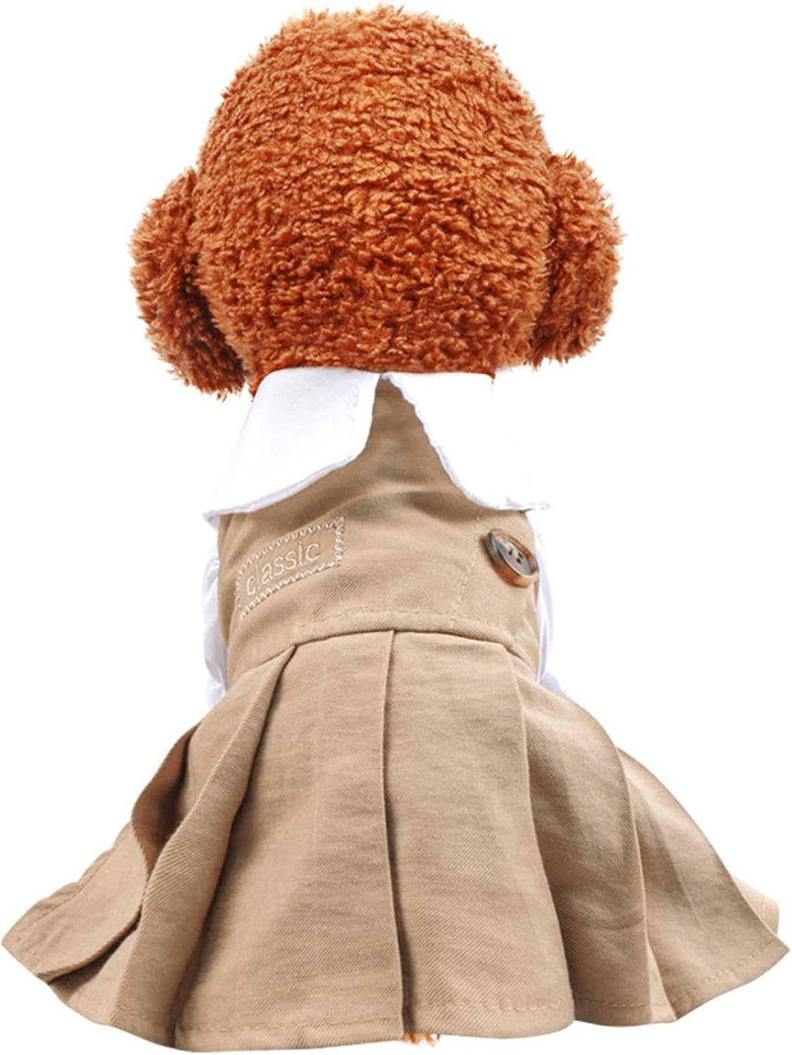 Cuello de muñeca para perro, elástico, exquisita artesanía, ropa de poliéster para cachorro, con botón retro, compatible con gato
