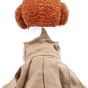 Cuello de muñeca para perro, elástico, exquisita artesanía, ropa de poliéster para cachorro, con botón retro, compatible con gato Cuello de muñeca para perro, elástico, exquisita artesanía, ropa de poliéster para cachorro, con botón retro, compatible con gato