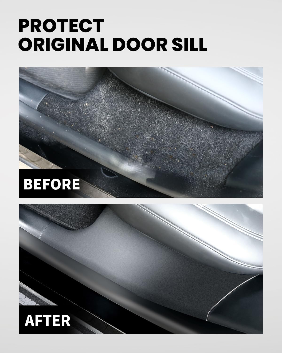 LASFIT Protector de umbral de puerta trasera para Tesla Modelo Y 2020-2023, protector de entrada de puerta de 5 plazas, accesorios de placa de