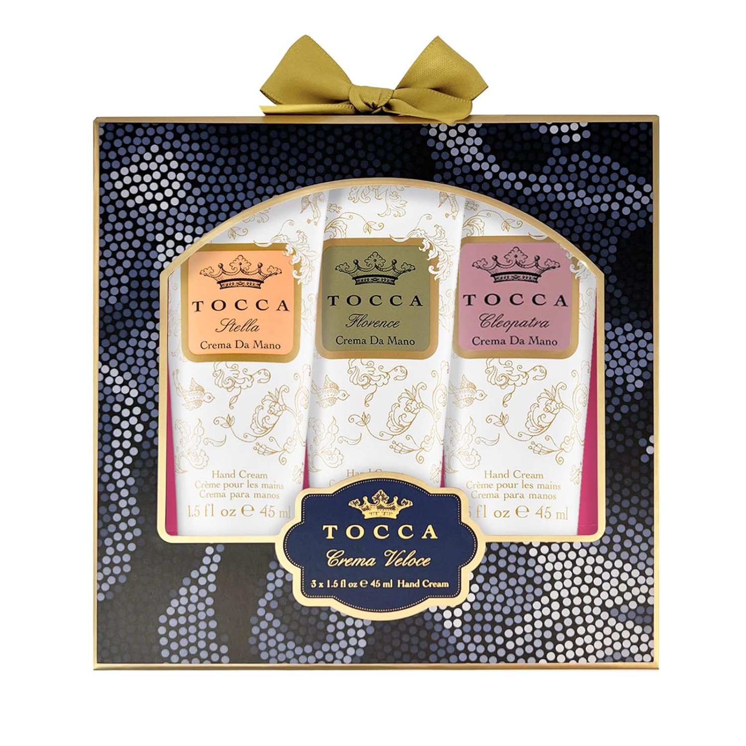 Tocca Crema Veloce Mini Crema de Manos Set de Regalo (Incluye Cleopatra, Stella, Florence)  Crema Hidratante para Manos, cada una 1.5 oz