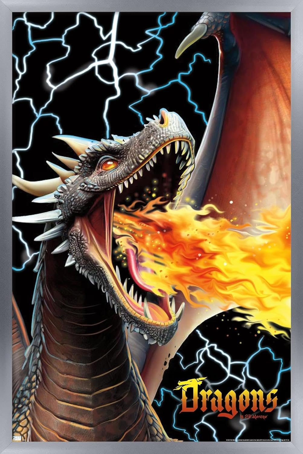 Trends International PD Moreno – Póster de pared de relámpago de dragón