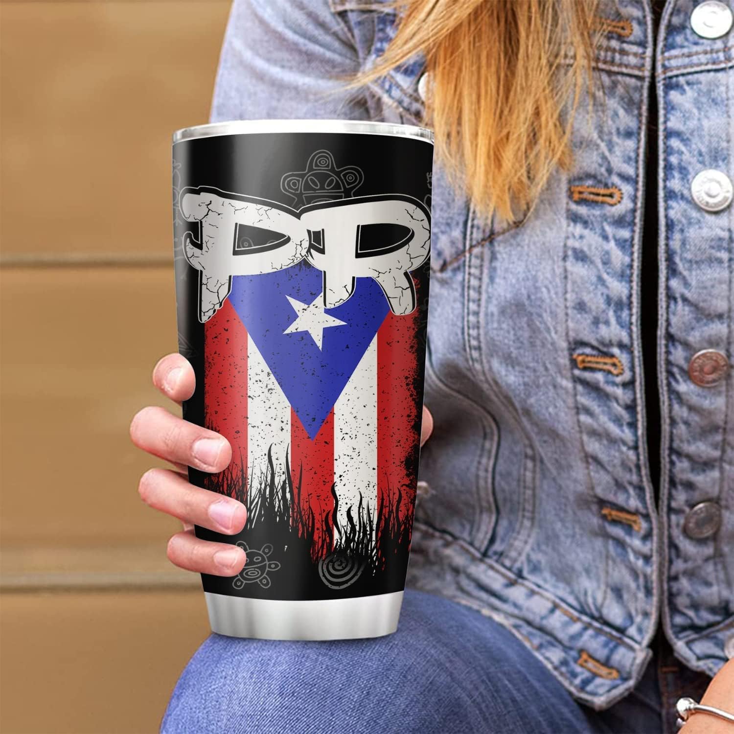 Vaso aislado de acero inoxidable de Puerto Rico, taza de viaje de café de 20 onzas, regalos para hombres puertorriqueños, mujeres, regalo de