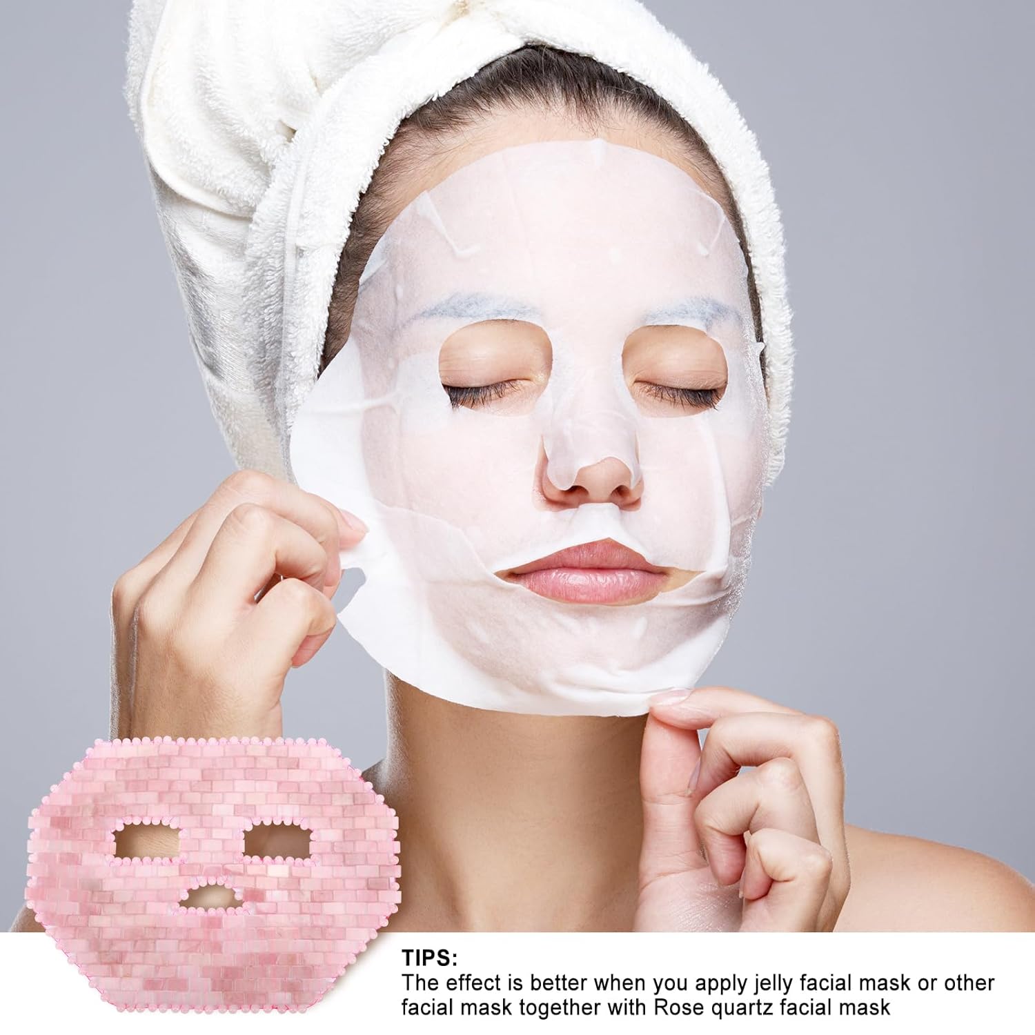 LazyGa Máscara facial de jade, máscara de enfriamiento facial con jade 100% real para terapia de calor y frío para reducir arrugas, hinchazón,
