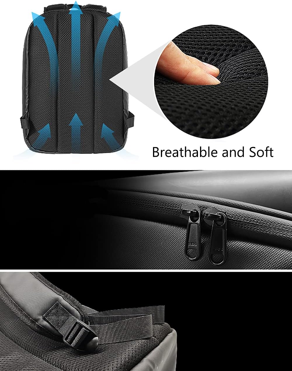 Mochila escolar LED inteligente para niños, mochila para computadora portátil, regalo de Navidad para niños, Negro -, Computadora portátil