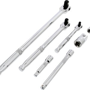 ABN Juego de barras disyuntoras de mango flexible, 7 piezas, 14 38 y 12 pulgadas, juego de herramientas con barras de extensión y adaptador de unidad ABN Juego de barras disyuntoras de mango flexible, 7 piezas, 14 38 y 12 pulgadas, juego de herramientas con barras de extensión y adaptador de unidad