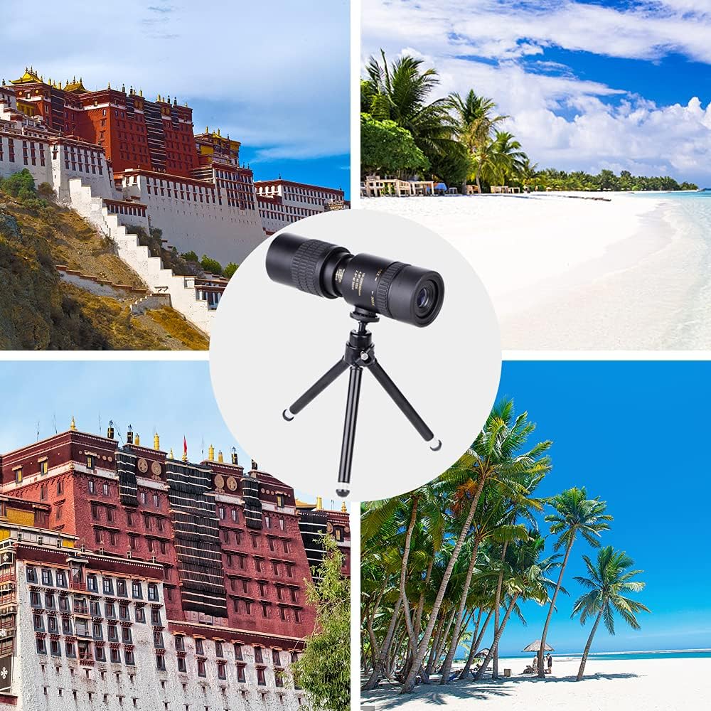 10-300X40mm BAK4 Prism Telescope Monocular Location Scope with Smart Phone Holder and Tripod for Adults Bird Watching Camping Hiking