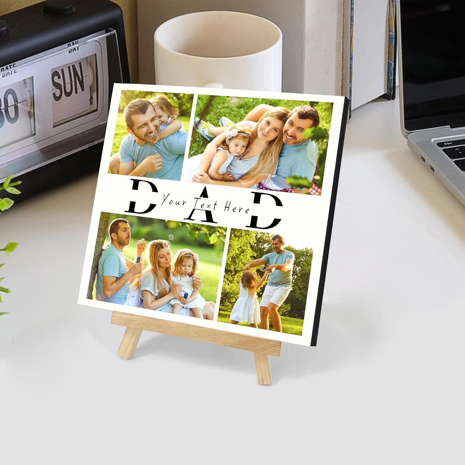Custom Style Marcos de fotos personalizados con caballete, regalos de fotos personalizados para bebés, amigos, familia, mascotas, marco de forma