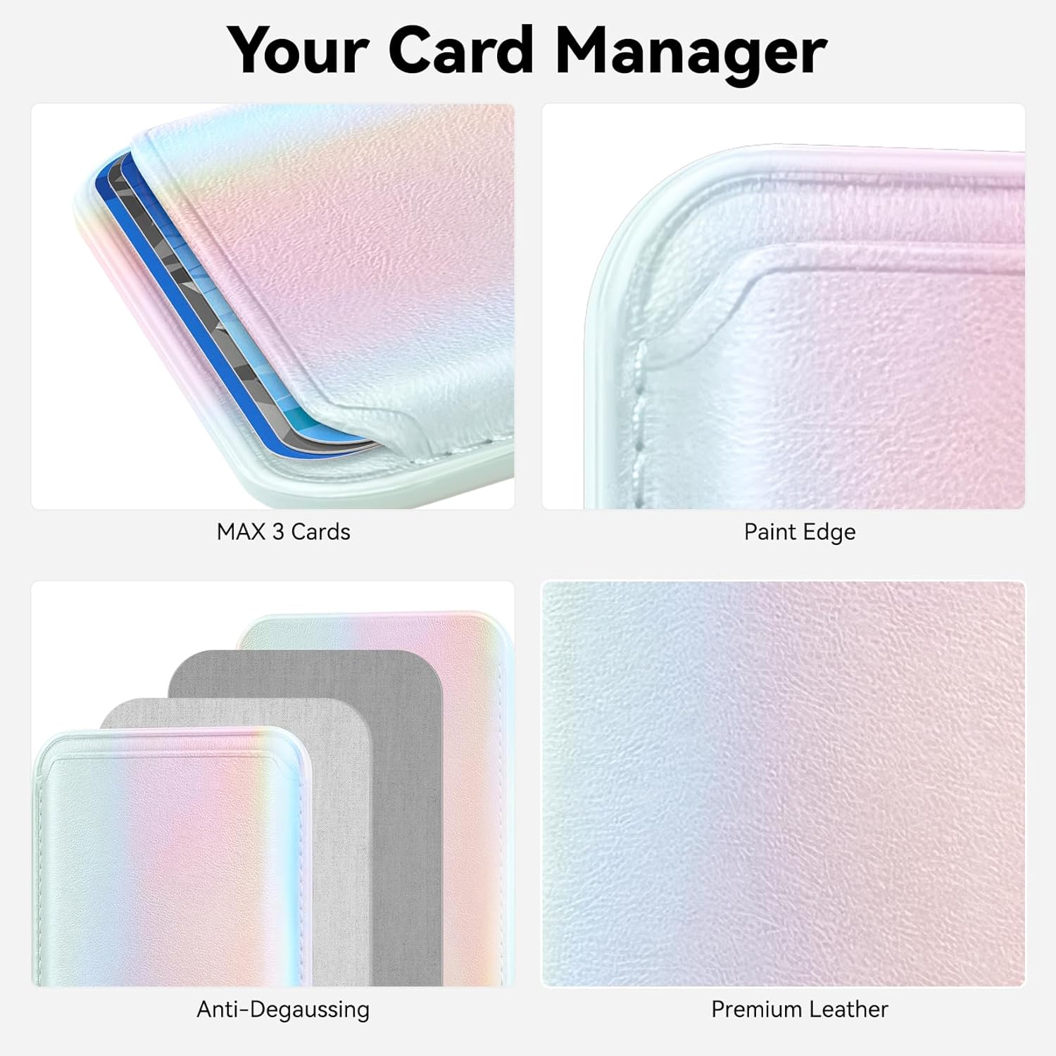 Amzone Cartera magnética más fuerte Magsafe para teléfono celular para iPhone 15 Series, cartera de cuero RFID para teléfono compatible con la serie
