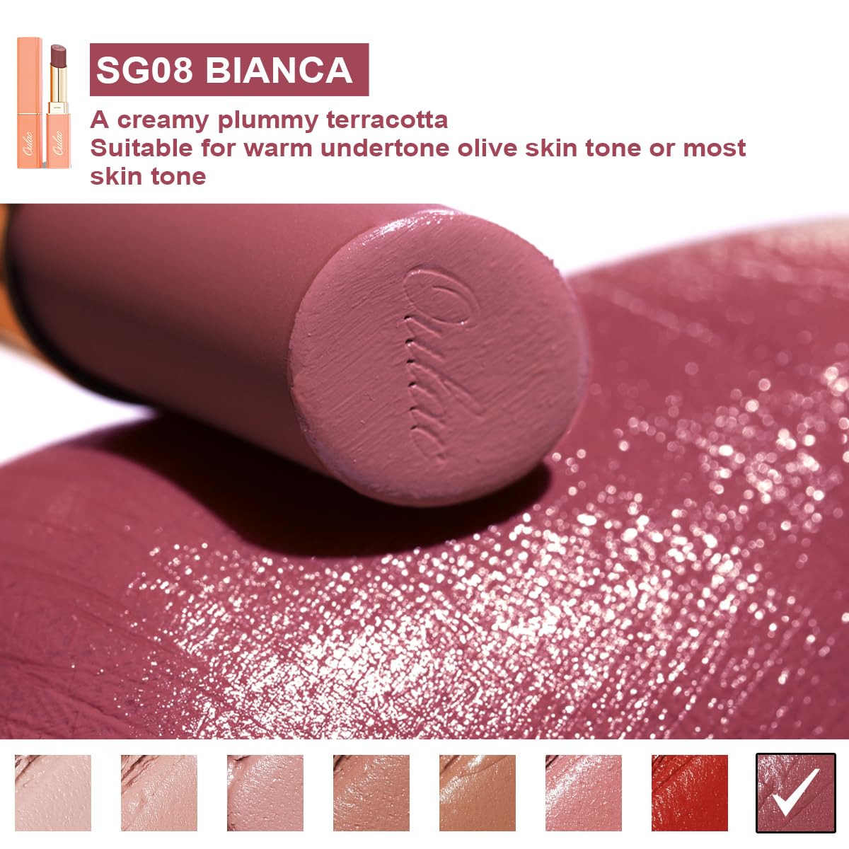 Oulac Lápiz labial crema para mujer, color ciruela de larga duración, color de labios de cobertura completa, hidratante, acabado satinado, cremoso,