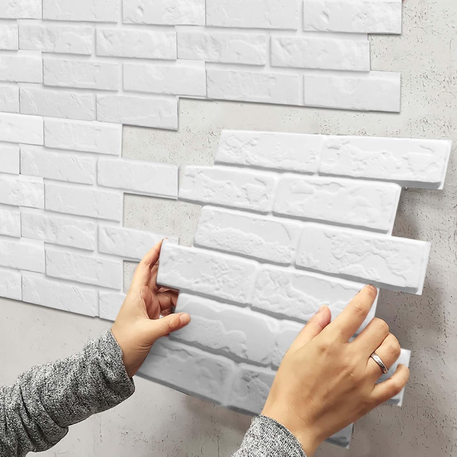 Poxiuna – 1 baldosa adhesiva para salpicaduras de cocina, 12 x 12 pulgadas, autoadhesiva, impermeable, paneles de pared 3D para despegar y pegar,
