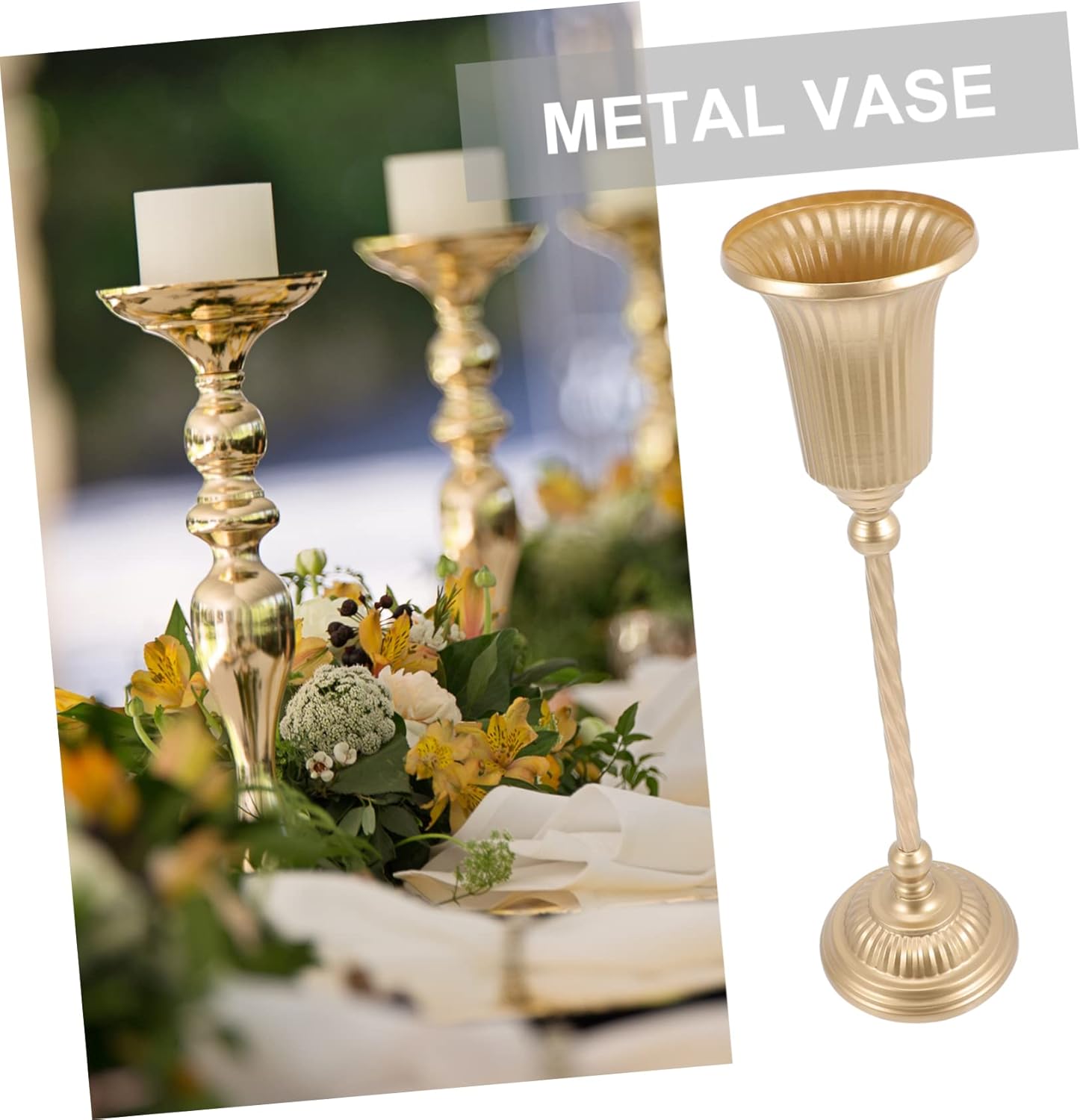 IMIKEYA 4pcs Metal Vase Urn Classic Urn Greek Column Planter Urn Flower Pot Roman Plant Pot Iron Flower Pot Retro Vase Metal Trim Simple Metal Vase