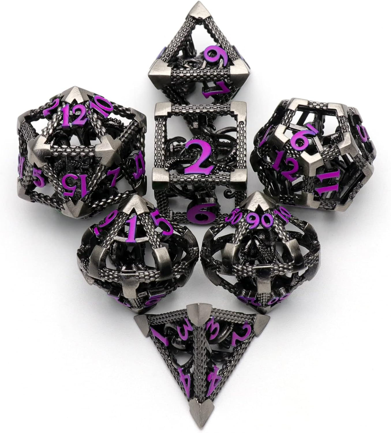DND – Juego de dados poliédricos para Dungeons and Dragons, juego de rol de metal, dados D&D, dados HNCCESG Hollow Cthulhu, dados D y D para juegos