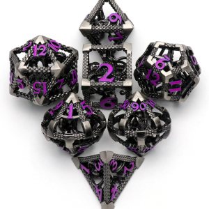 DND – Juego de dados poliédricos para Dungeons and Dragons, juego de rol de metal, dados D&D, dados HNCCESG Hollow Cthulhu, dados D y D para juegos DND – Juego de dados poliédricos para Dungeons and Dragons, juego de rol de metal, dados D&D, dados HNCCESG Hollow Cthulhu, dados D y D para juegos