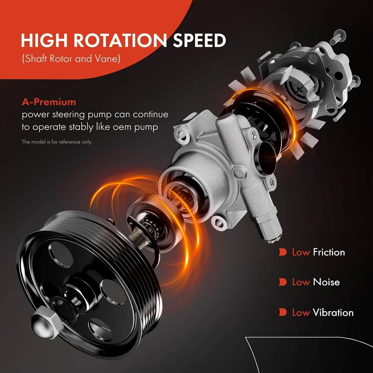 A-Premium Bomba de dirección asistida, con polea y depósito, compatible con Chevrolet Captiva Sport 2012 2013 2014 2015, L4 2.4L, repuesto #