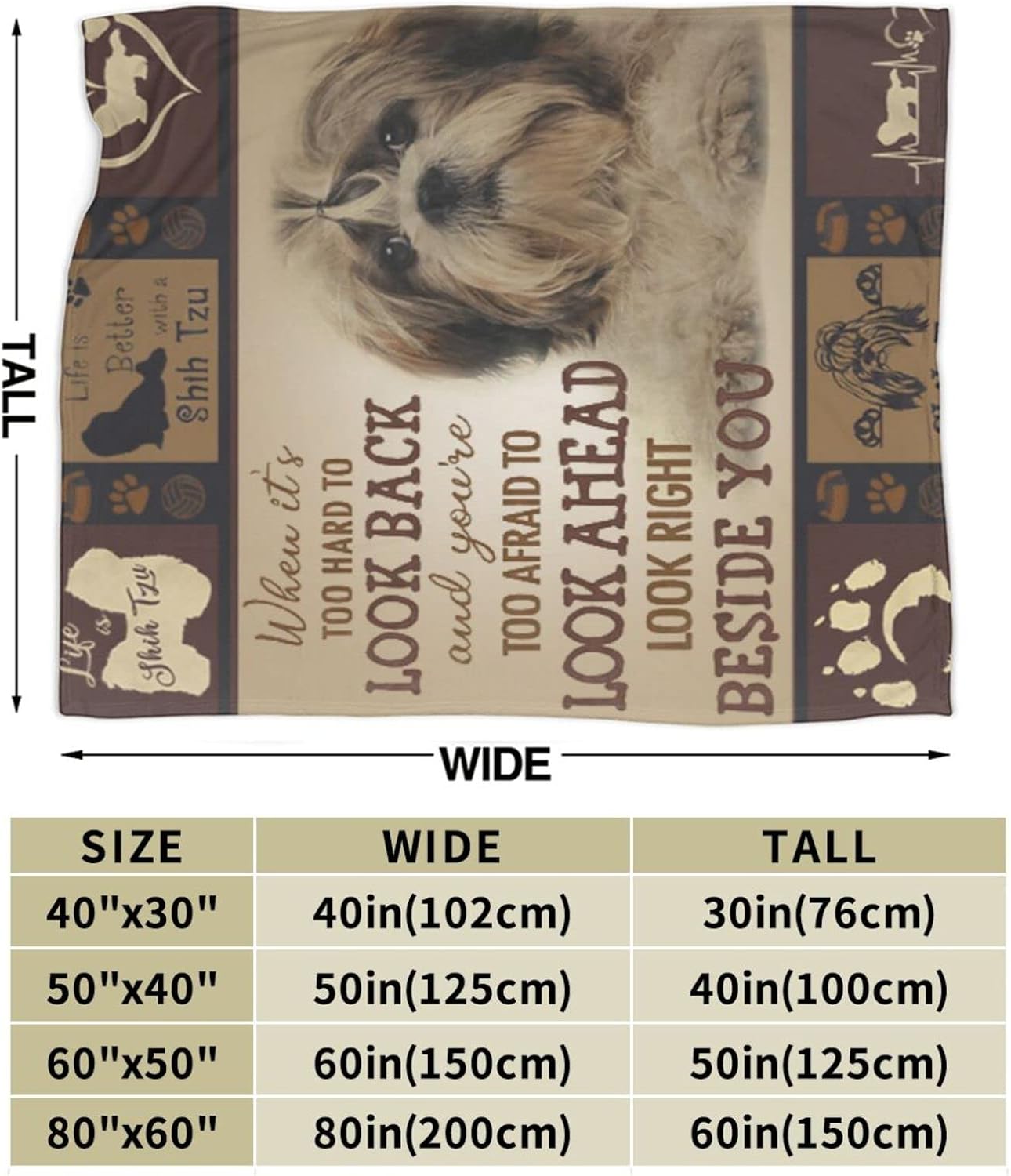 Shih Tzu – Manta de animal para perro, ultra suave, ligera, antibolitas, acogedora manta de forro polar para todas las estaciones, dormitorio, sala
