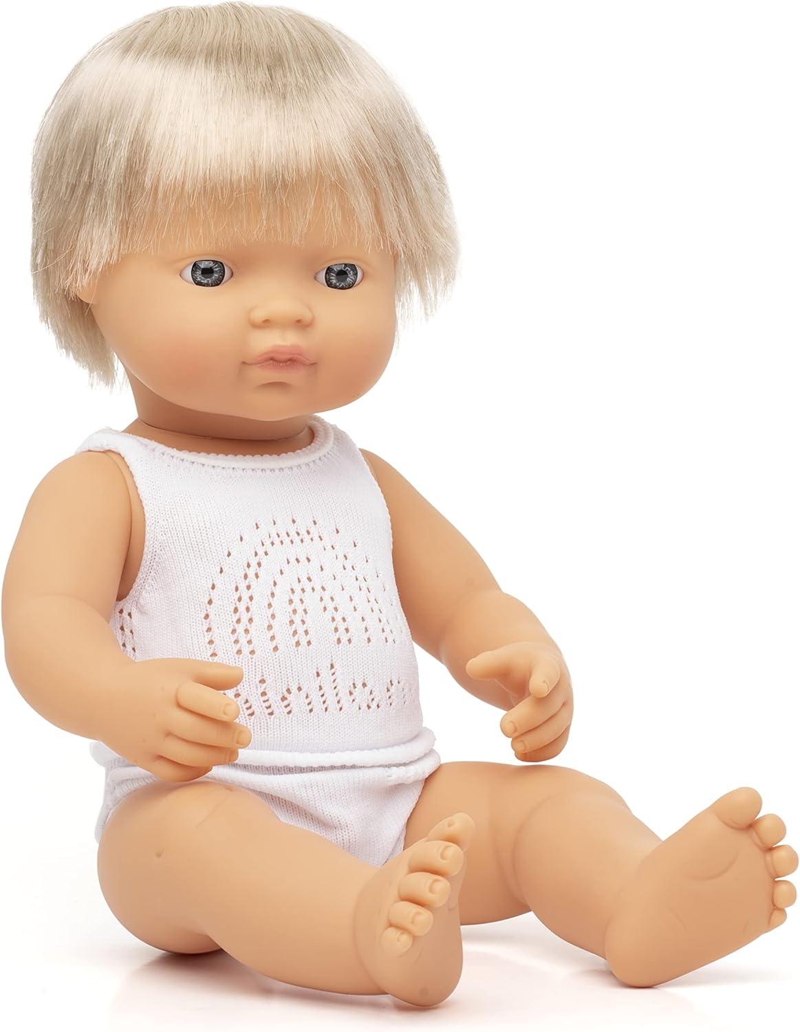 Miniland Muñeca 15” Caucásico Rubio Niño (Caja) – Hecho en España, Anatómicamente Correcto, Calidad, Inclusión
