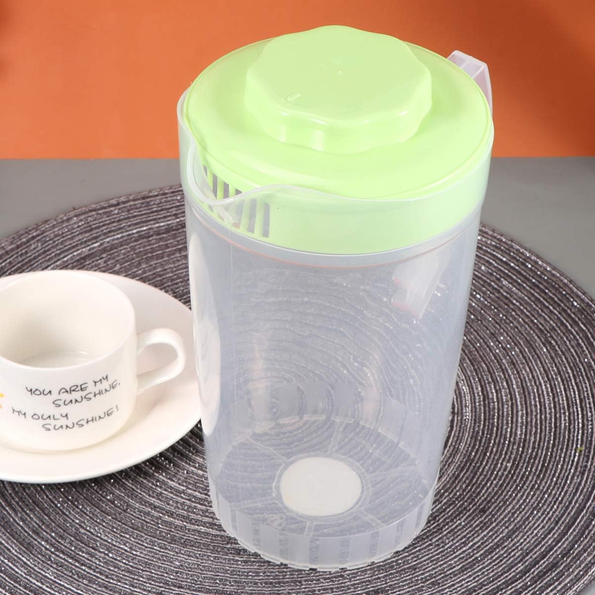 Hemoton Jarra de plástico para limonada de campamento, jarra de agua de plástico con tapa, agua transparente, té helado, jarra de bebidas para