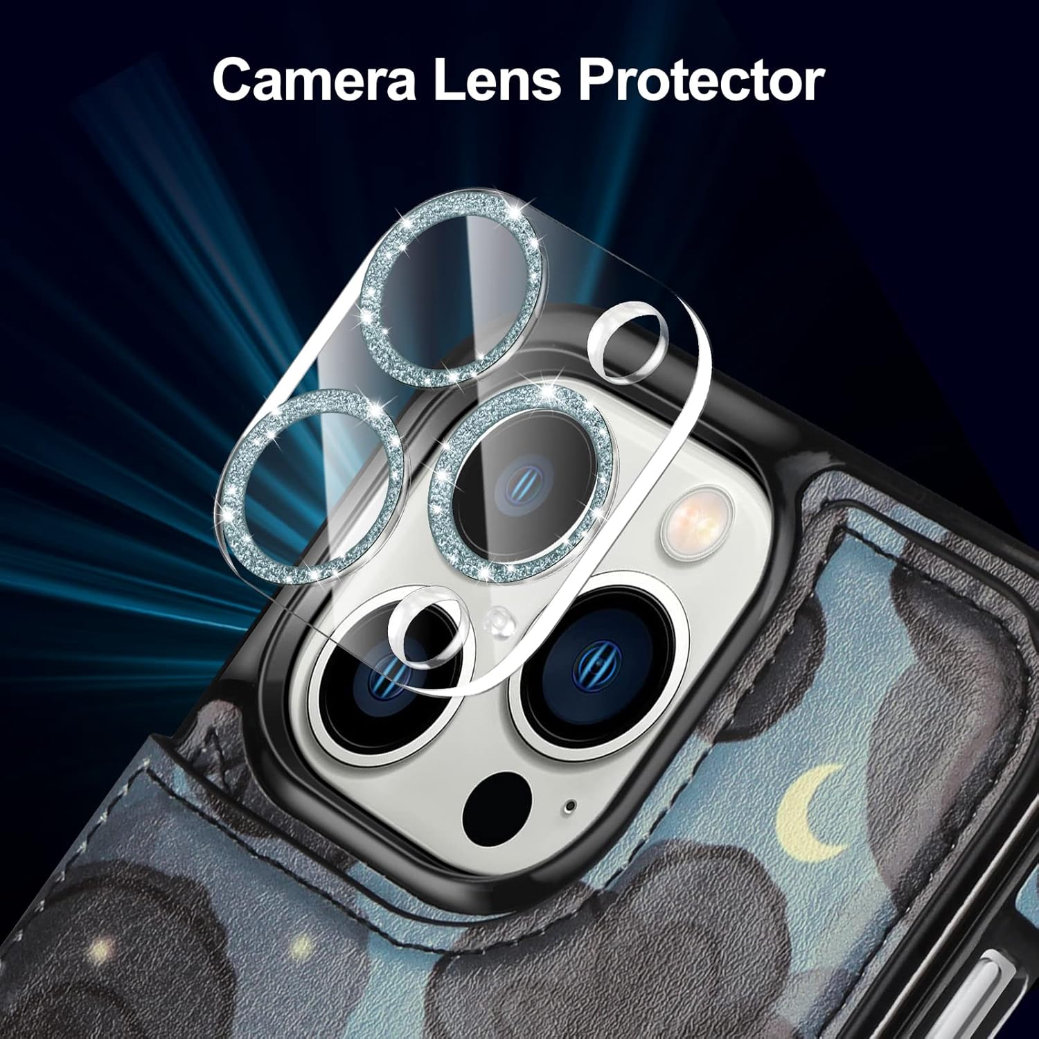 HianDier Funda tipo cartera para iPhone 13 Pro MAX con pulsera, protector de pantalla + funda para cámara, con ranura para tarjeta de crédito, funda