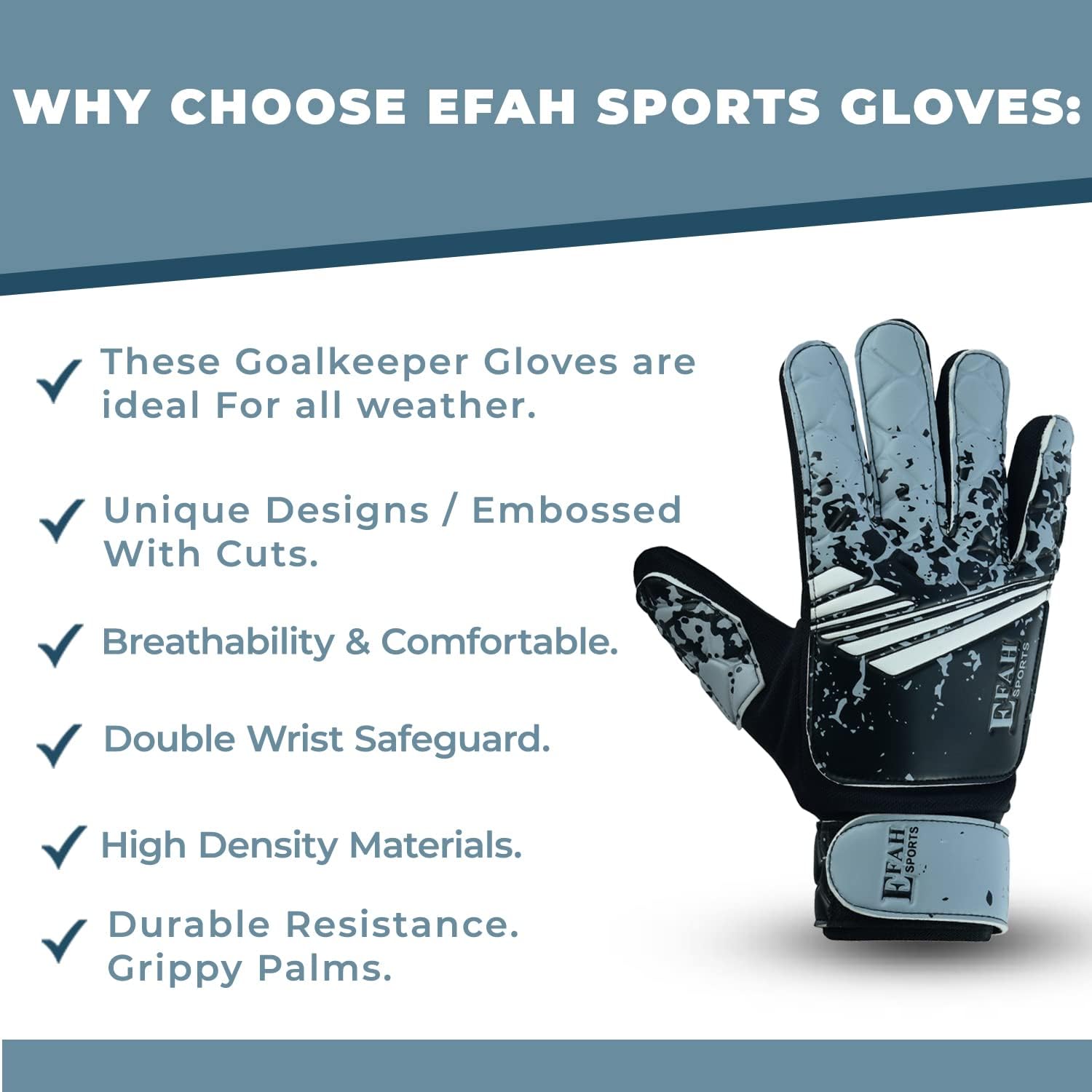 Guantes de portero de fútbol para niños y jóvenes, guantes de portero de fútbol con agarres fuertes