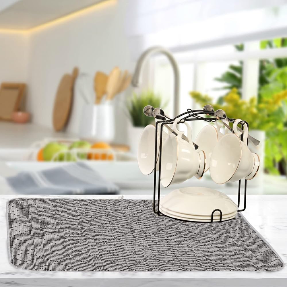 DEVBEST Tapete para secar platos  Tapetes de secado de platos ultra absorbentes  Lavable a máquina y secado súper rápido  Solución práctica para