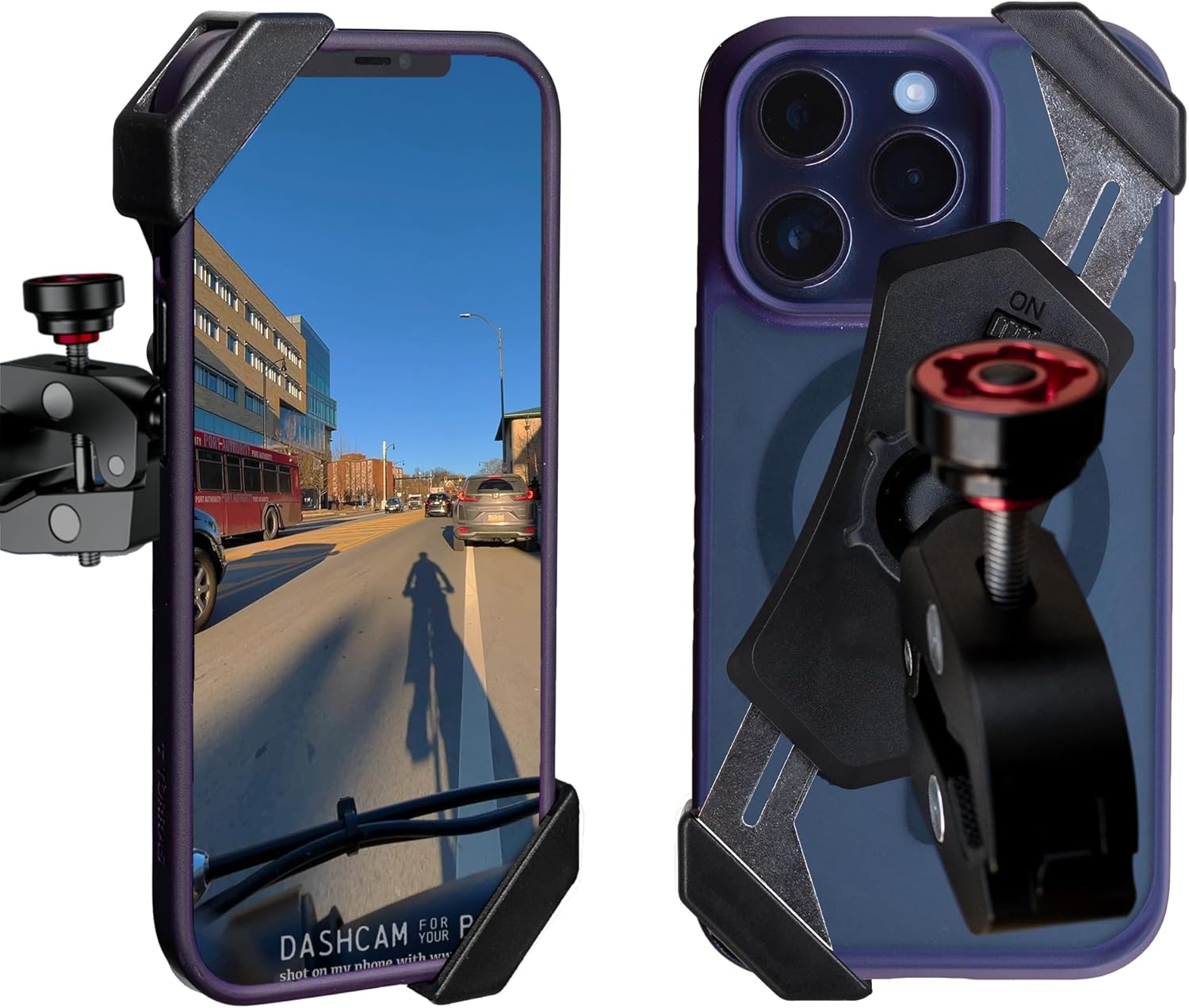 Soporte de teléfono para bicicleta el mejor soporte para teléfono de bicicleta que reduce la vibración sin bloquear la cámara sin relleno rojo,