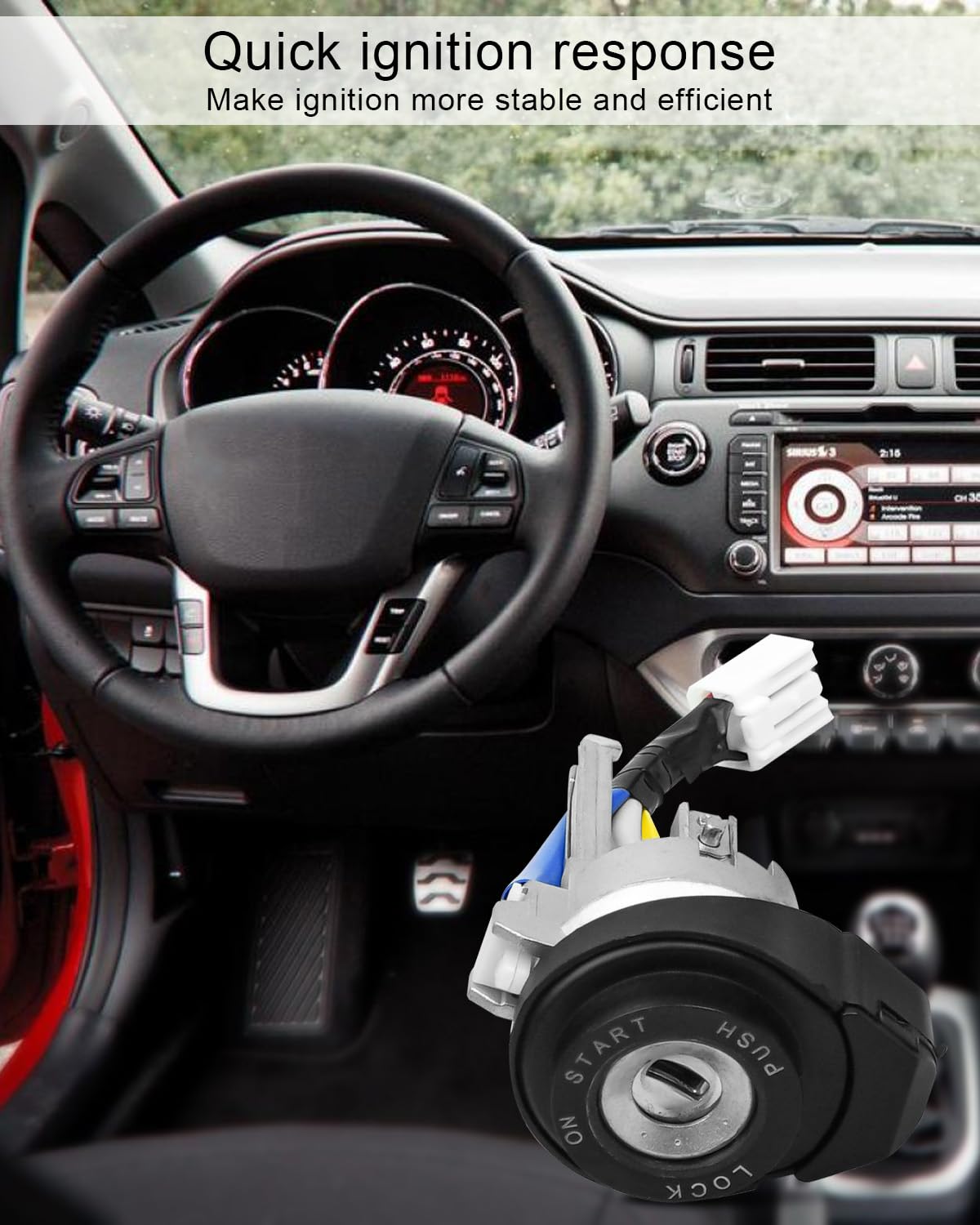 Interruptor de cilindro de bloqueo de encendido con 2 llaves apto para Kia Rio 2013-2017 Kia Optima 2011 2012 2013 2014 2015, reemplazo 81900-1WK00