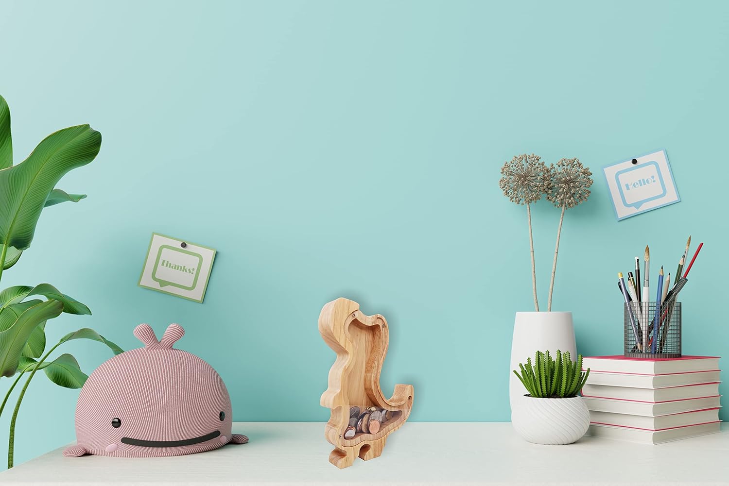 Dragon Decor alcancía para niños y niñas, banco de dinero, regalo de cumpleaños para niños, nombre de texto personalizado, regalo creativo y