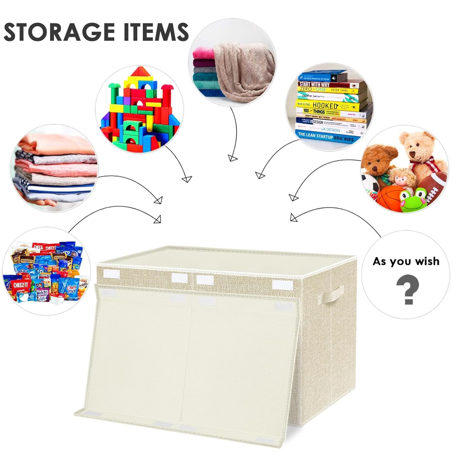 VERONLY Caja grande de juguetes con tapa, cajas plegables para juguetes para niños, cestas organizadoras con asas para niños, niñas, guardería, sala
