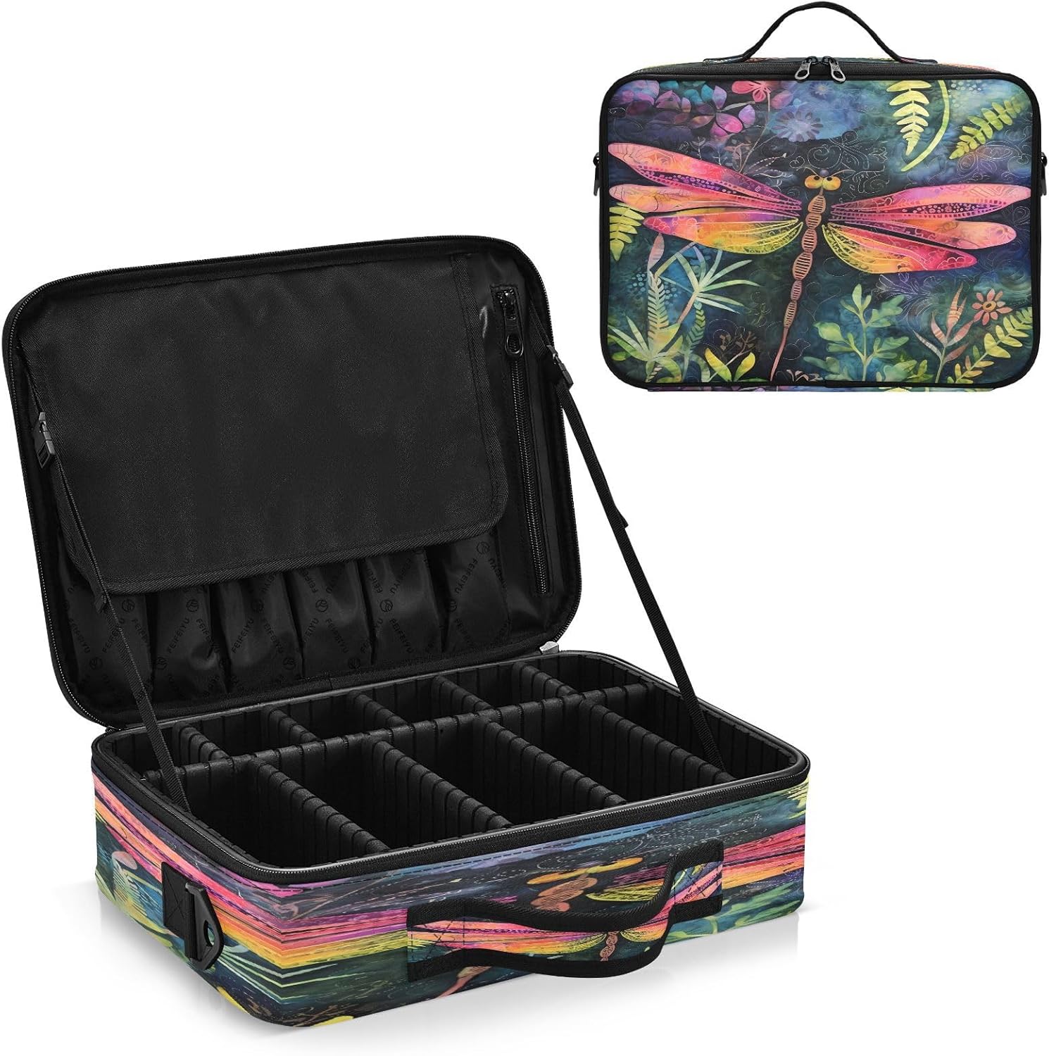Dragonfly Pink Plant Vintage cosmetic bags for women travel toiletries travel make up bag makeup bag toiletry travel bolsos para cosmeticos for
