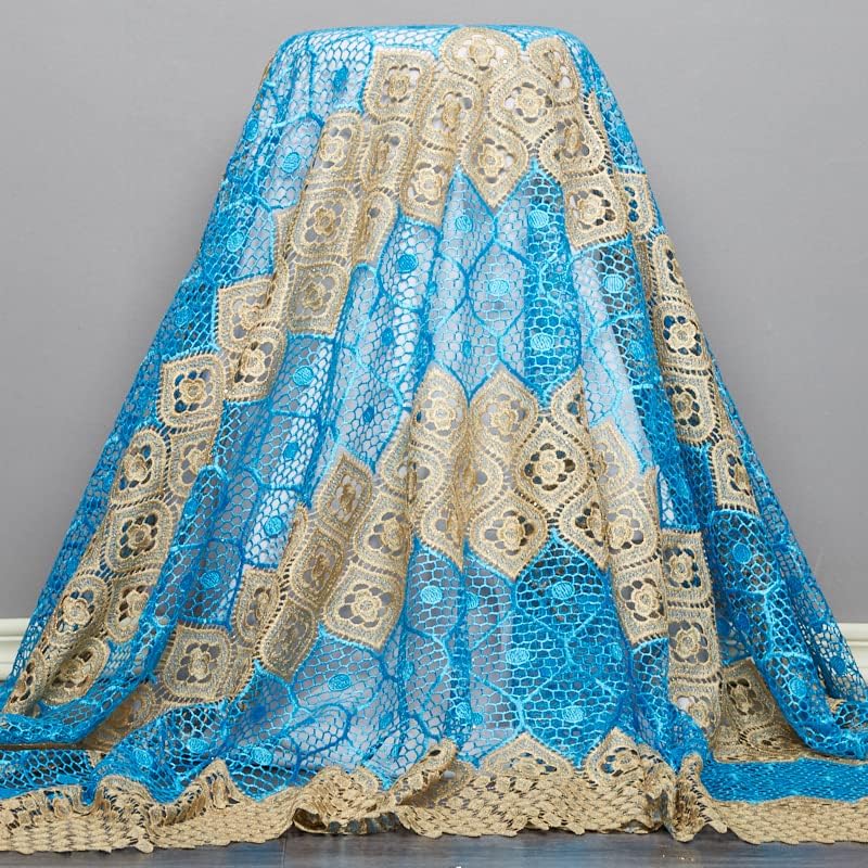 Tela de encaje africano, tela de guipur soluble en agua, 5 yardas, tela de cordón de encaje nigeriano para costura diaria de ropa