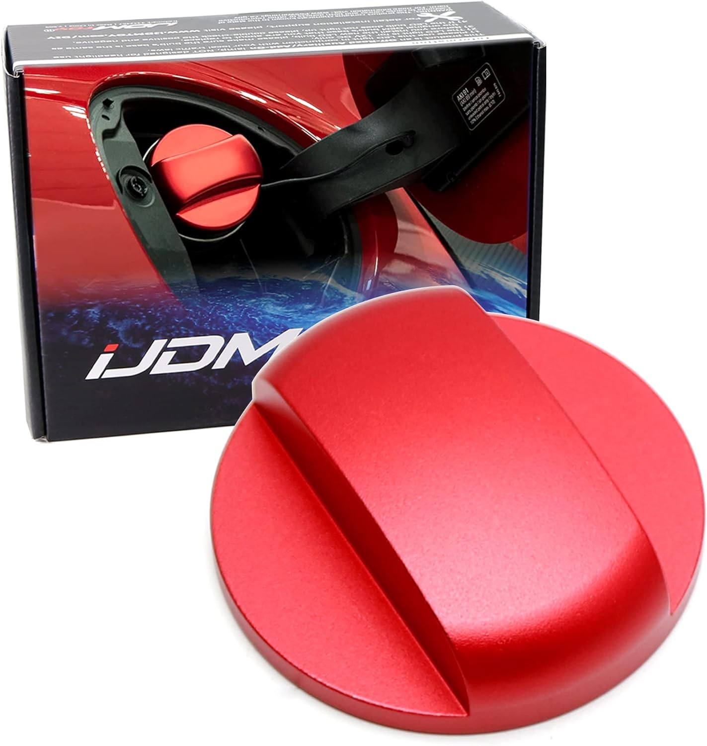 iJDMTOY Cubierta decorativa de tapa de gas con aspecto de aluminio rojo, compatible con Porsche Cayenne Macan 911 718 CaymanBoxster, Panamera