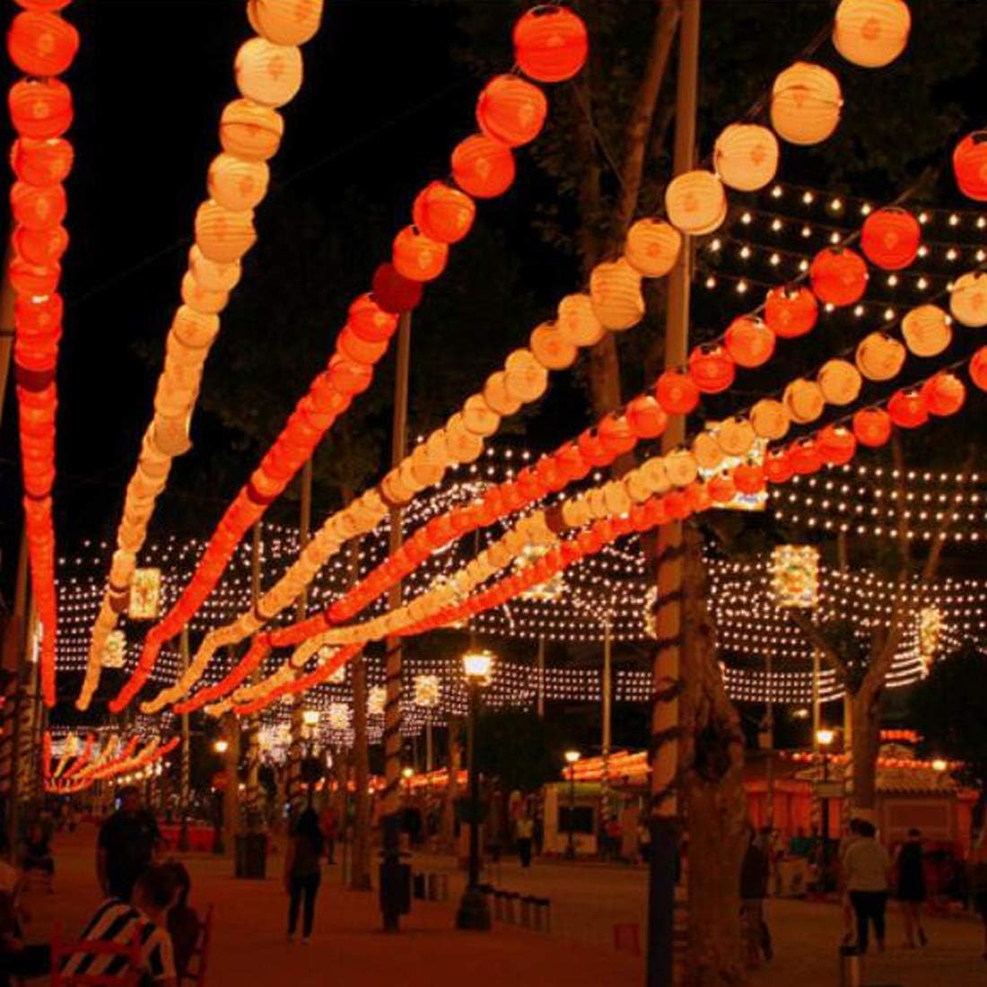 Amants01 Guirnalda de luces rojas de 13.12 pies, 20 luces LED, funciona con pilas, faroles colgantes para Año Nuevo chino, festival de primavera,