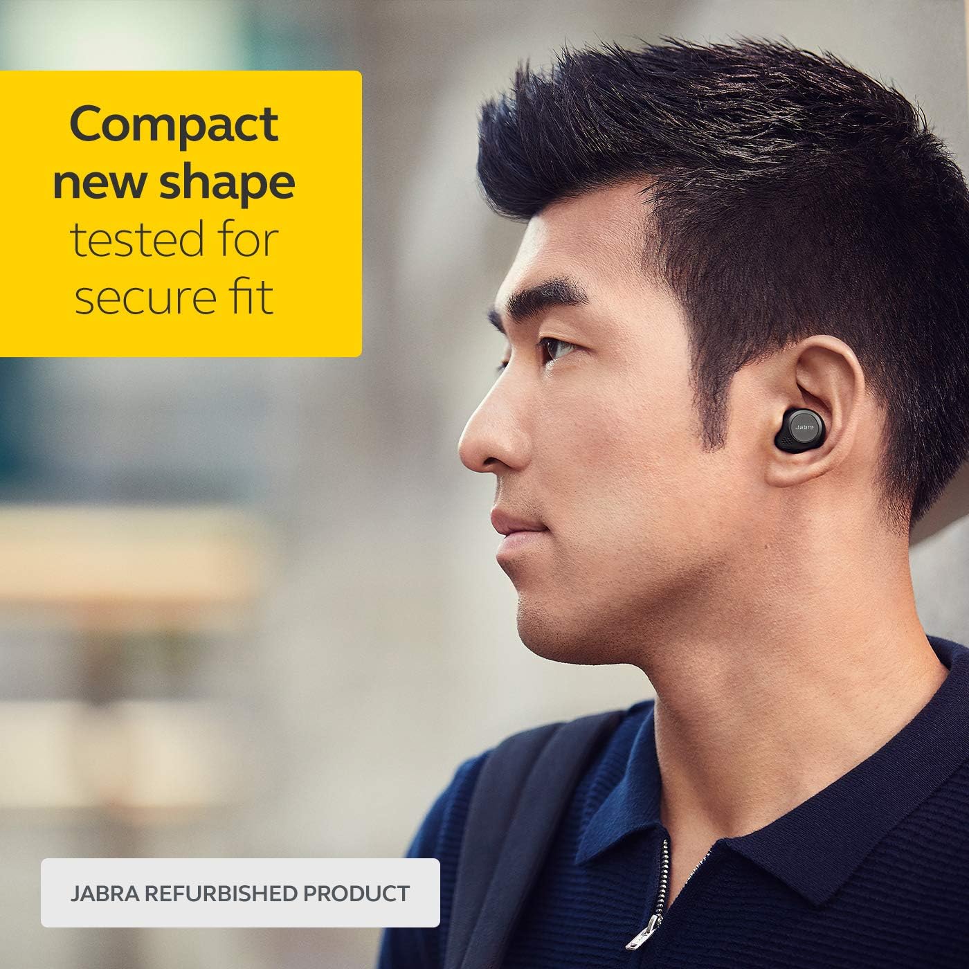 Jabra Elite 75t Auriculares inalámbricos con asistente de voz negro habilitado con estuche de carga (renovado)