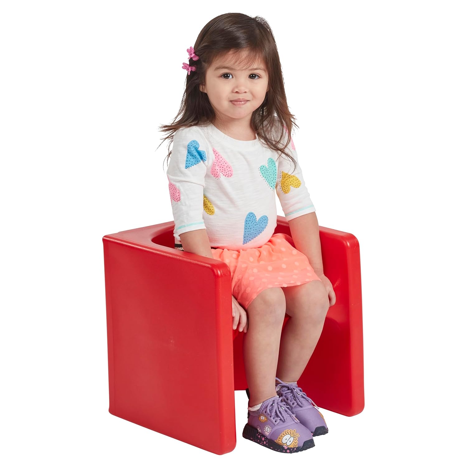 ECR4Kids Tri-Me 3 en 1 silla cubo, muebles para niños, rojo