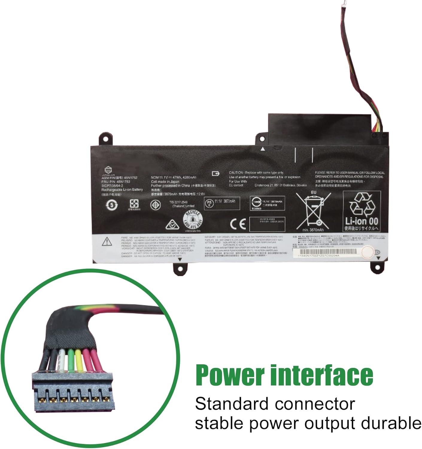 45N1752 45N1753 – Batería de repuesto para laptop Lenovo ThinkPad E450 E450C E455 E460 E465 E475 E470 E460C Series Notebook 45N1754 45N1755 45N1756