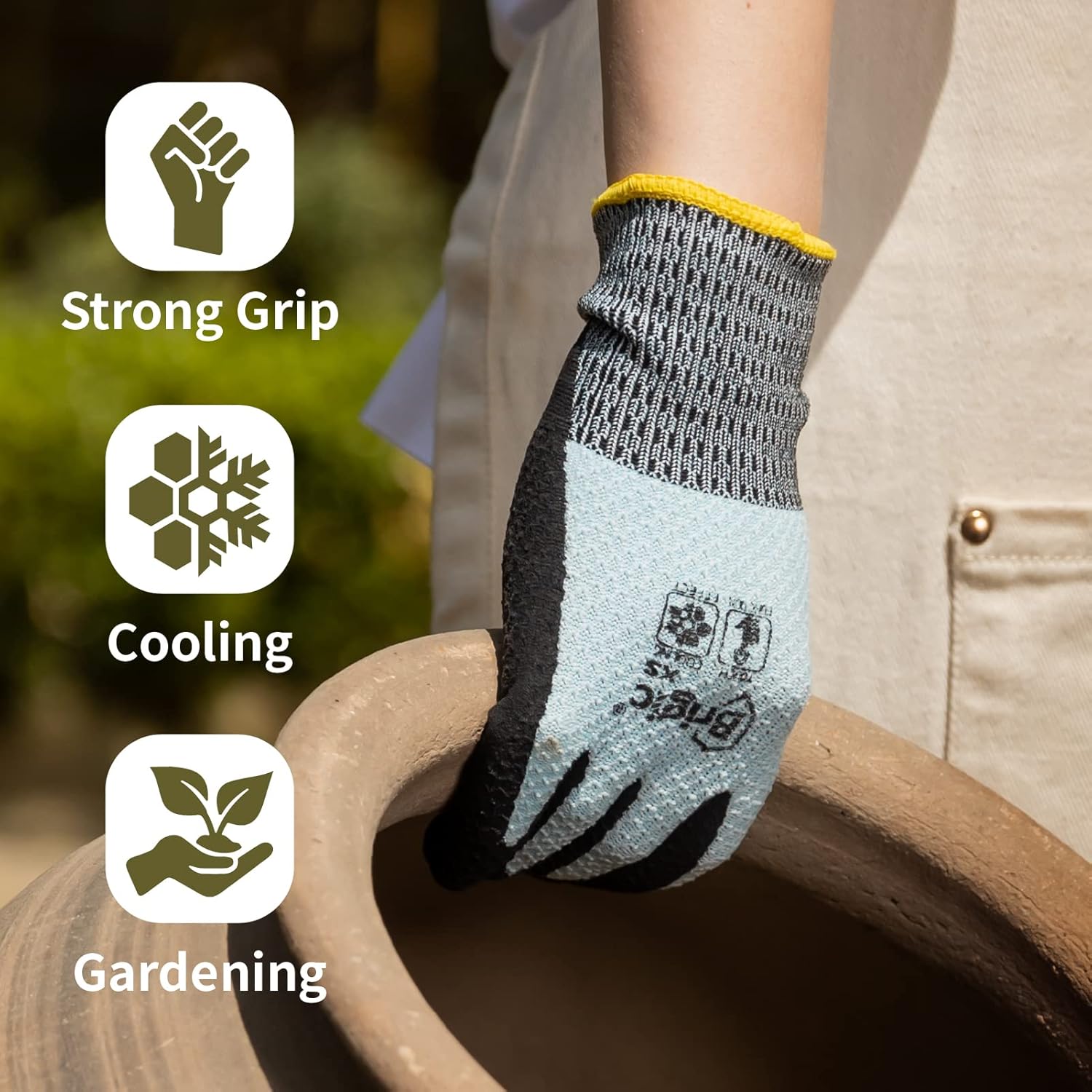 Guantes de jardinería – Guantes de jardín para mujer, frescos, finos, al tacto, para exteriores, herramienta de jardinería para paisajismo de patio