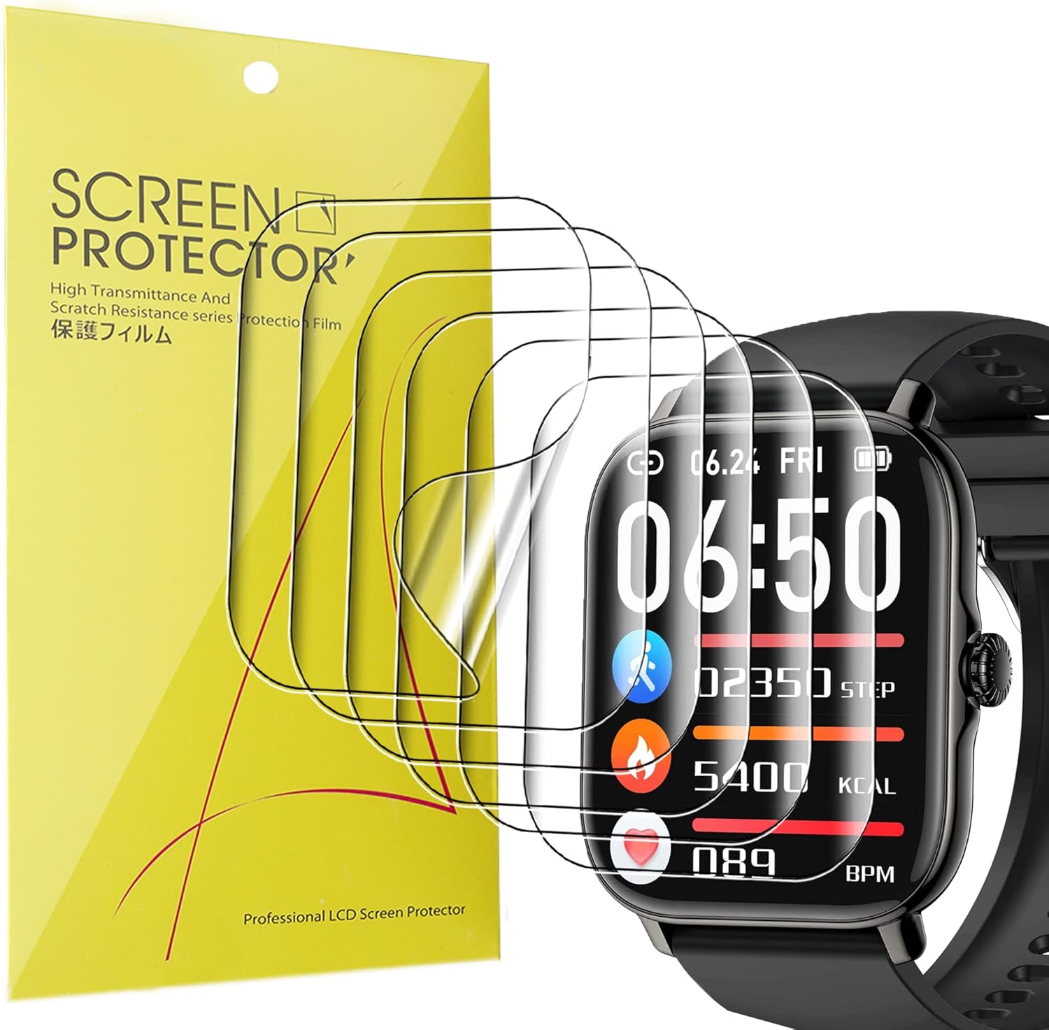 Lamshaw Protector de pantalla compatible con Zhizhi Smart Watch, 6 unidades Película transparente de TPU de cobertura completa compatible con SOUYIE