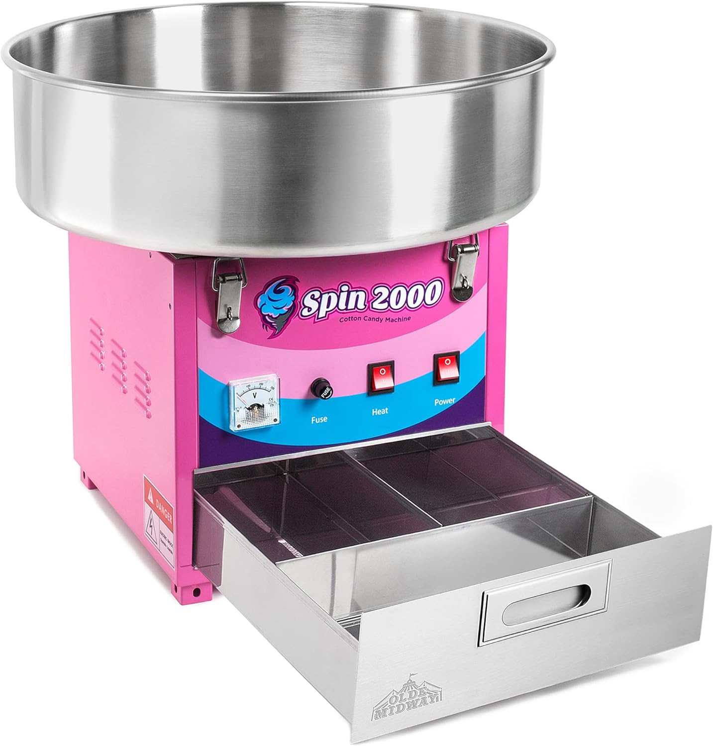 Olde Midway – Máquina comercial eléctrica para hacer algodón de azúcar y caramelo – SPIN 2000