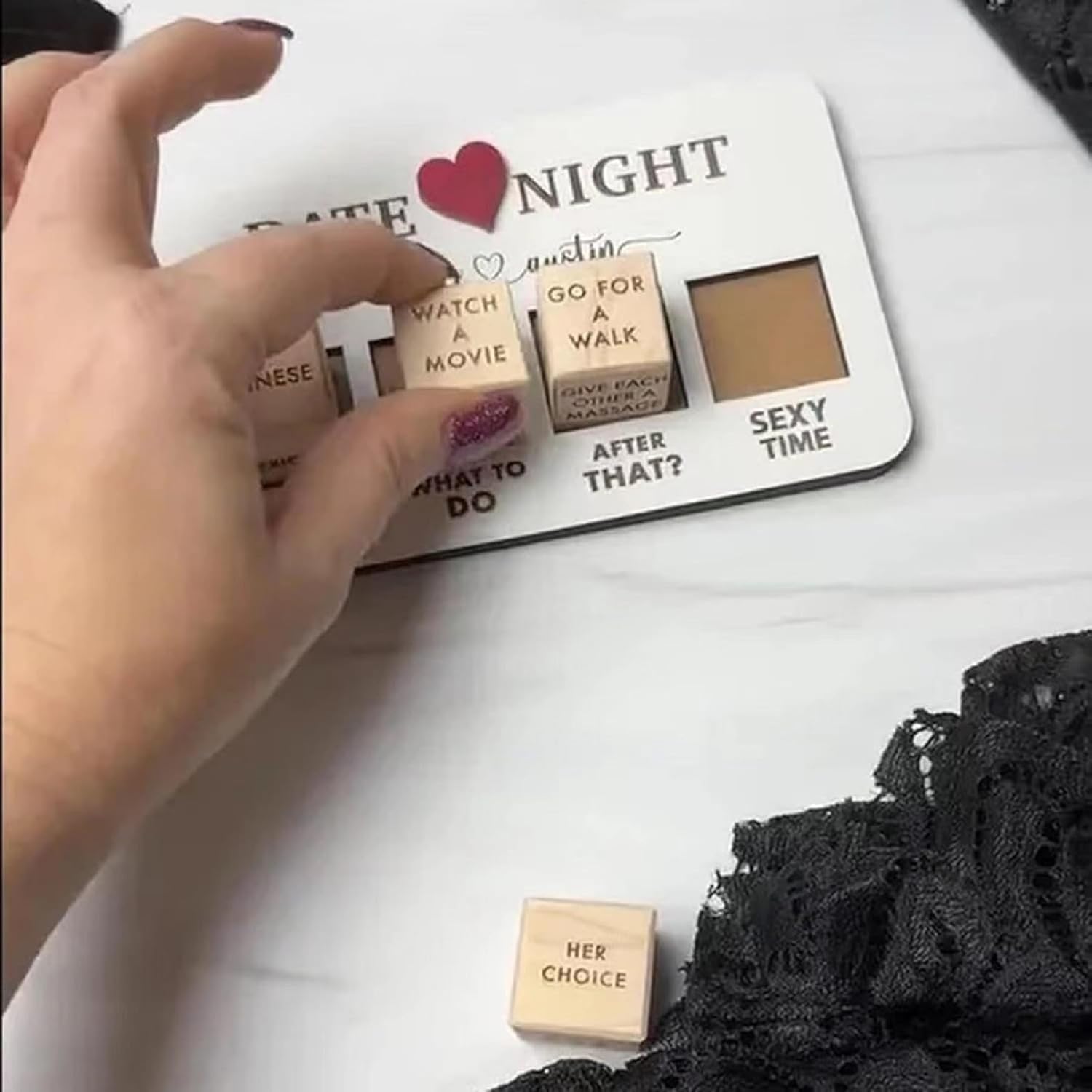 Dados de noche de cita, Juego de dados de ideas para citas nocturnas, Dados de noche de cita después de la edición oscura-Juego de cubo nocturno de