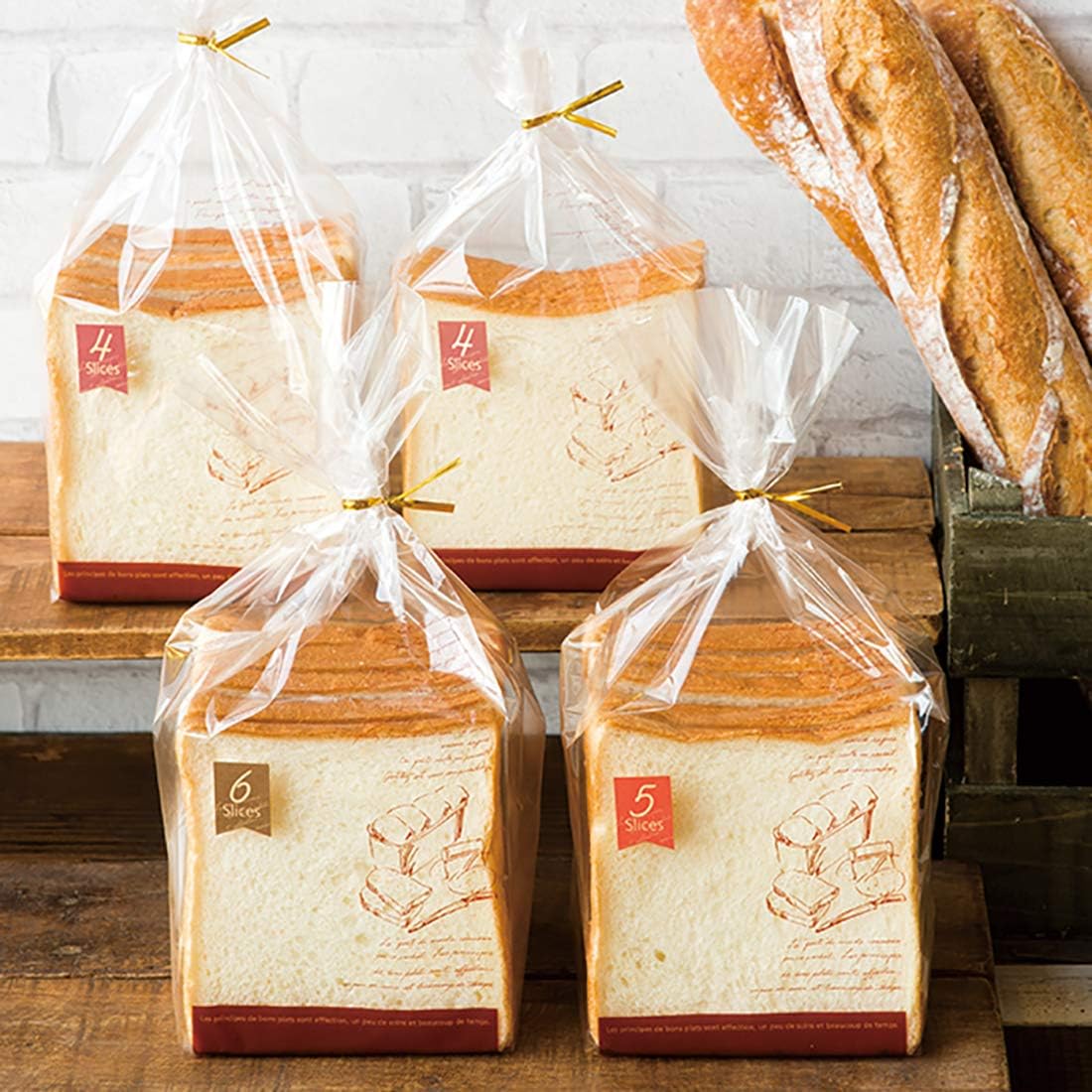 Heads BF-PA Brown French IPP Bread Bags – 1 Loaf (100 Pieces), Brown, W 4.9 x H 15.4 x D 4.7 inches (125 x 390 x 120 mm), Set of 100