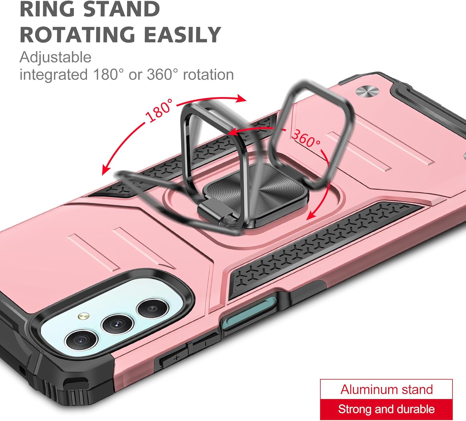 Asuwish Funda de teléfono para Samsung Galaxy A24 4G5G con protector de pantalla de vidrio templado y soporte de anillo delgado híbrido protector