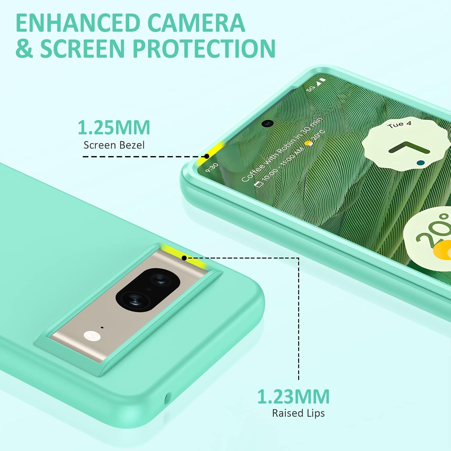 PUJUE Funda para teléfono Google Pixel-7 Funda protectora de silicona Pixel 7 a prueba de golpes – Fundas para celulares mate con protector de