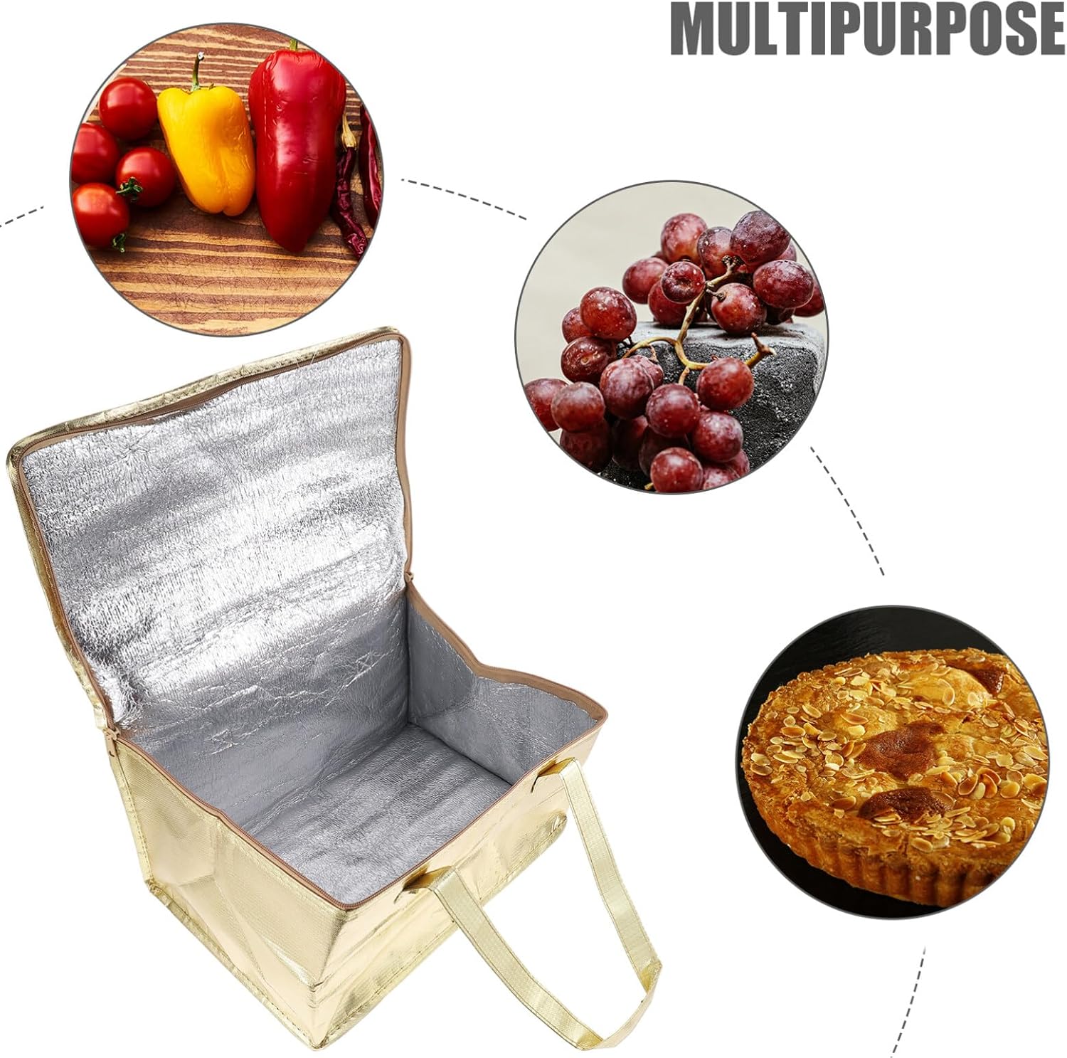 Kichvoe Bolsa aislante para entrega de alimentos, bolsas de pizza caliente, transportador térmico grande para transporte profesional de alimentos,