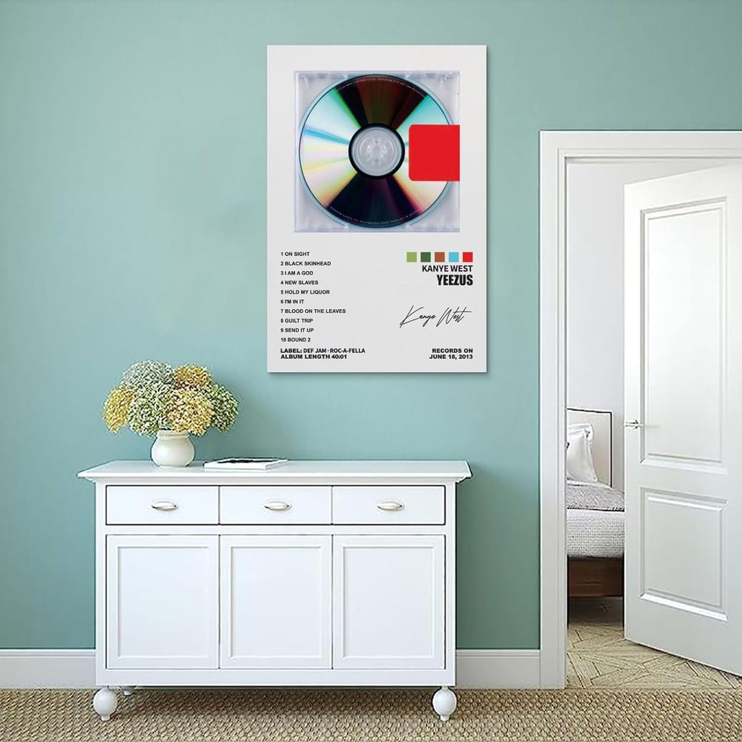 YELLOWV Kanye – Póster de West Yeezus para habitación, estética, lienzo, arte de pared, decoración de dormitorio, 16 x 24 pulgadas