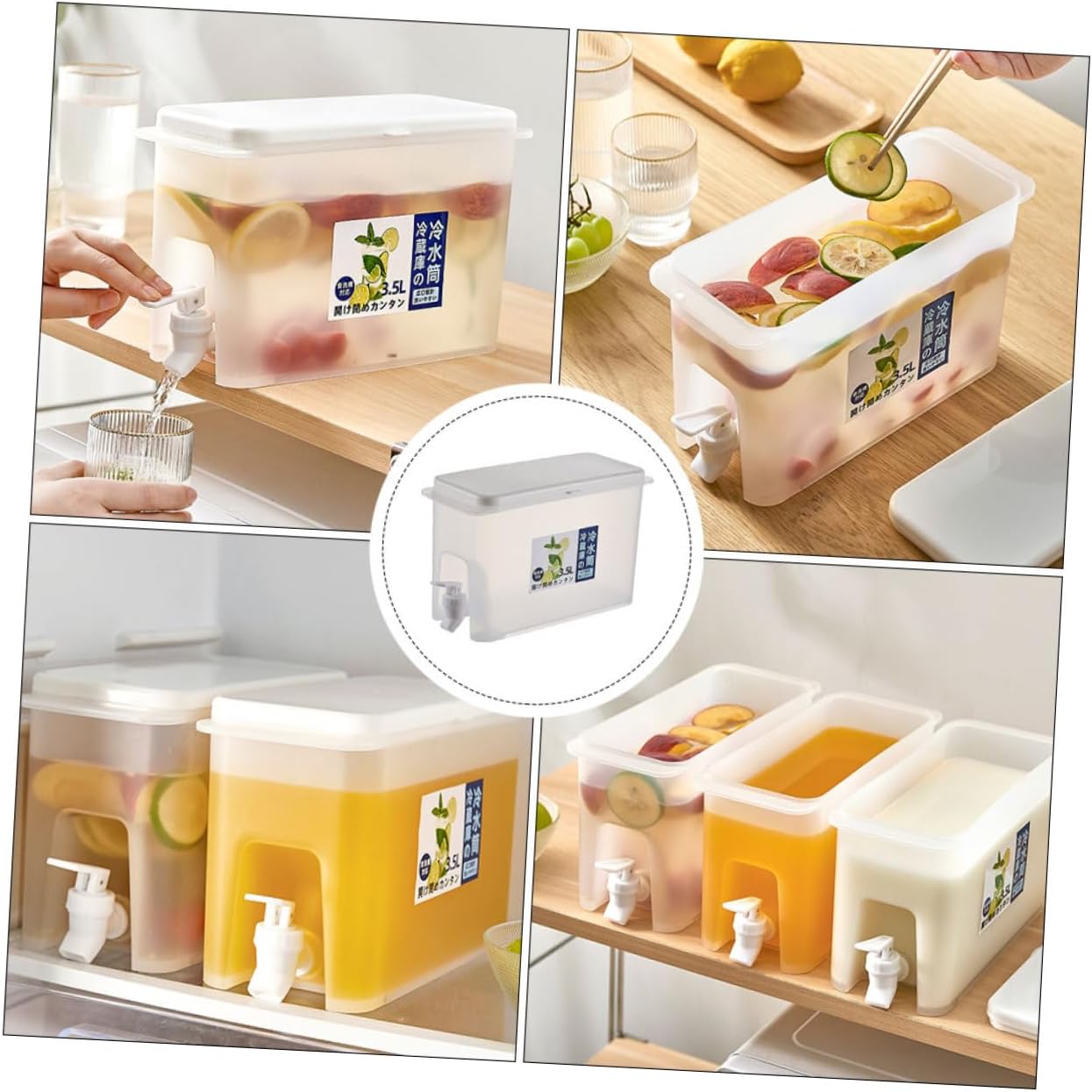 NOLITOY Cubo de bebida fría grande para café, jarra de agua helada, jarra de agua para cocina, refrigerador, recipiente de agua, hervidor de agua