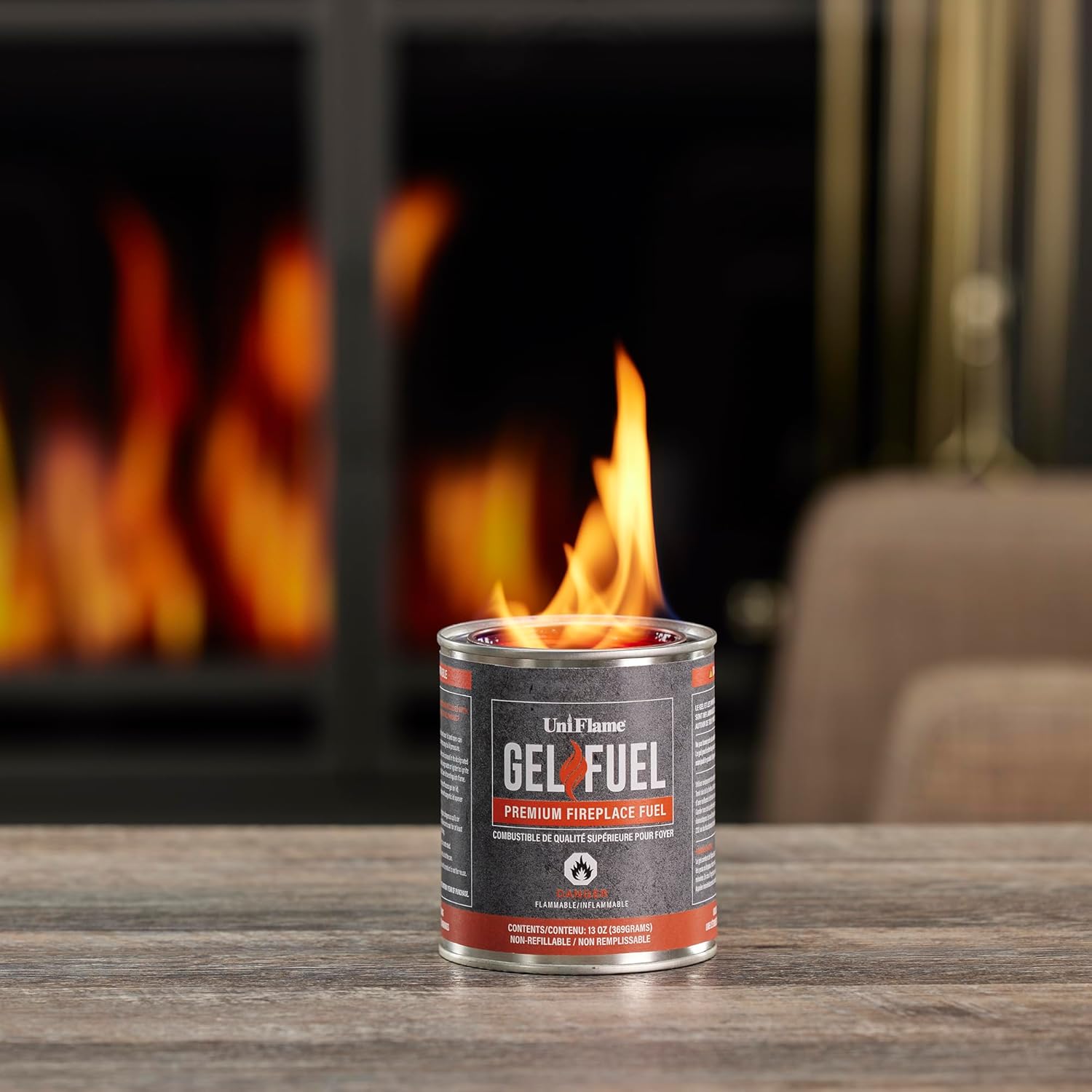 UniFlame – Combustible de gel, combustible premium para chimenea (paquete de 12)  12 latas de 13 onzas
