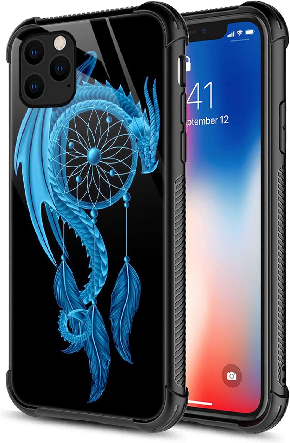 CARLOCA Funda compatible con iPhone 13 Pro, diseño gráfico de Dragon Dream Catcher Identity, a prueba de golpes, antiarañazos, de acrílico duro para