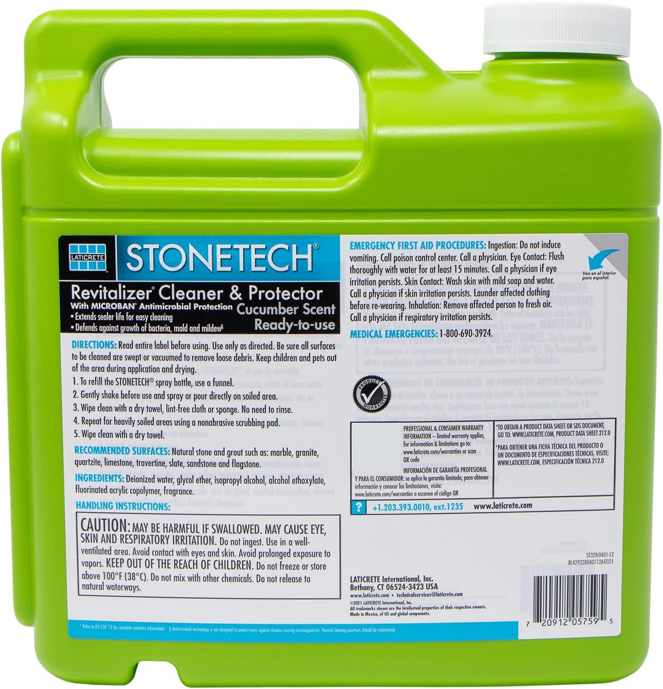 STONETECH Limpiador y protector revitalizador, botella de 1 galón (3.8L) con aroma a pepino