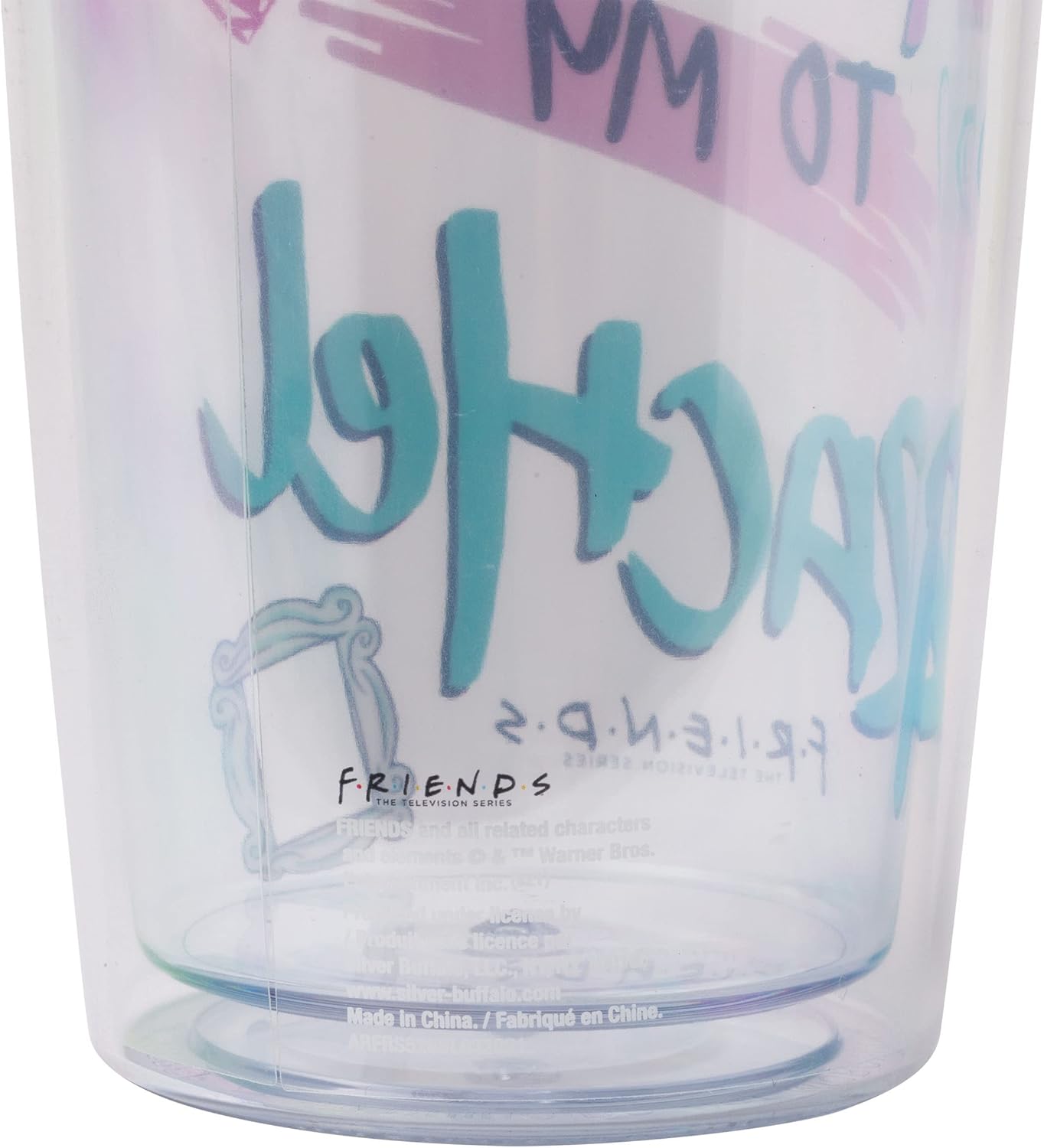Silver Buffalo Friends You’re the Monica to My Rachel Heart – Vaso de viaje de doble pared con tapa de cierre deslizante, 20 onzas